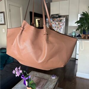 Elegant Tan Leather Tote Bag from H@M